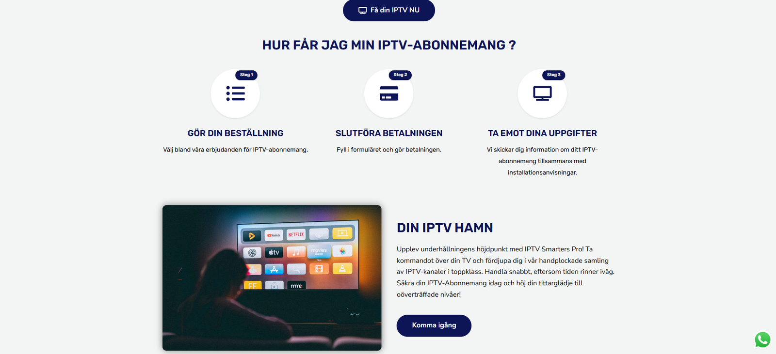 Best&auml;ll Smart IPTV och kom ig&aring;ng steg f&ouml;r steg