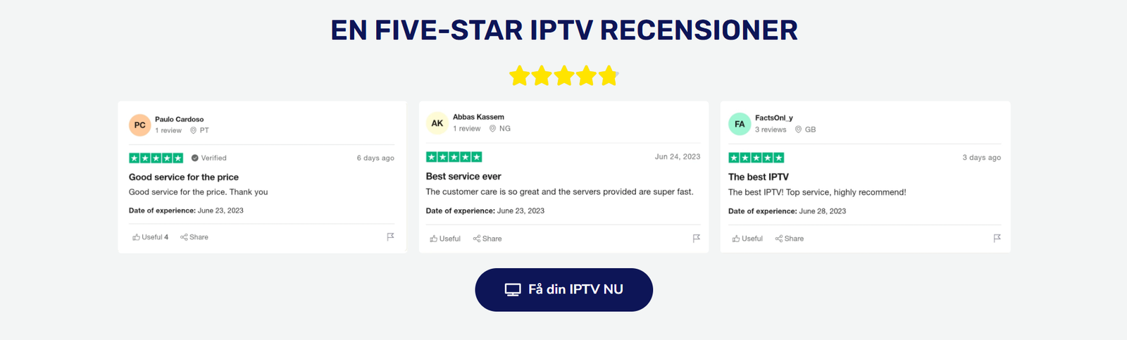 Smart IPTV recensioner fr&aring;n kunder